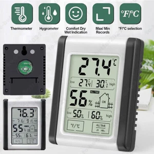 Digitale Wetterstation Innen Außen Kabellos Temperatur Luftfeuchtigkeit Monitor LCD - Bild 1 von 12