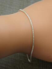 Elegant Sterling Silver 925 Box Link Chain 7" Bracelet