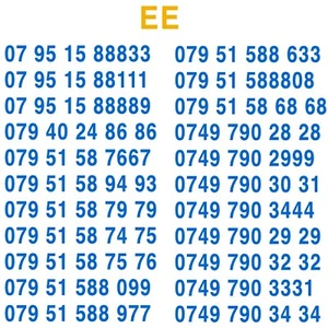 Golden Number Easy Vip Mobile Number Diamond Platinum EE Card Sim 0749 790