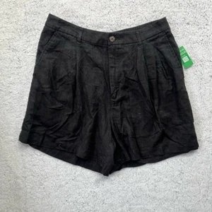 NEW Women's GAP Black Linen Blend Casual Shorts Size 12 - Picture 1 of 10