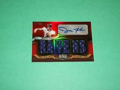 Joe Flacco Auto Jersey Card Topps Triple Threads 17/25 Baltimore Ravens Football - Image 1 of 4