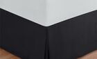 54''x75'' Full, Bedding Black Bed Skirt Quadruple Pleated Ruffle Drop to 16''