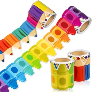 52ft Bulletin Board Border Decorations - 2 Rolls Rainbow Crayon Border Trim f... - Picture 1 of 8