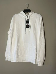 Sudadera con capucha New Balance para hombre talla L calce relajado blanca nueva - Imagen 1 de 6