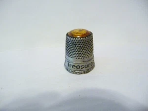 THIMBLE VINTAGE PEWTER TRESAURED KEEPSAKE TOP OF "USS ARIZONA MEMORIAL PEARL... - Picture 1 of 5