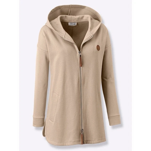Sweatjacke beige 40 collection L Damen Shirtjacke mit Kapuze UVP: 49,99€ 1.1240 - Bild 1 von 1