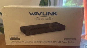 WAVLINK WL-UG69PD2 USB-C Dual 4K Universal Docking Station 65w Power Delivery - Picture 1 of 2