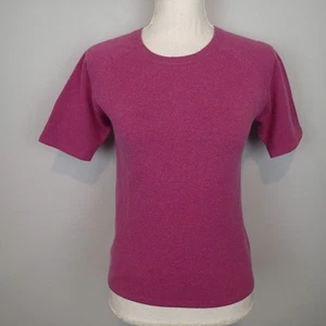 TSE Sweater Cashmere Women Short Sleeve Office Casual Sz xs fushia - Picture 1 of 9