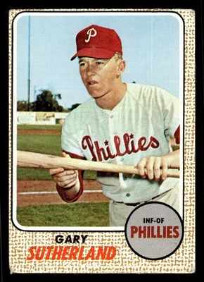 1968 年 Topps #98 加里·萨瑟兰 - 费城费城人队(低级) — 第 1/2 张图片