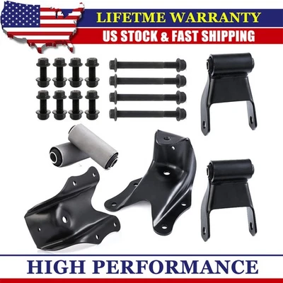 LH&RH Rear Leaf Spring Shackle Bracket Hanger Kit for Ford F150 F250 F350 Bronco Foto 1 de 4