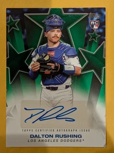 Actualización Topps 2025 automático verde paralelo/99 estrellas de béisbol Dalton Rushing Dodgers - Imagen 1 de 2