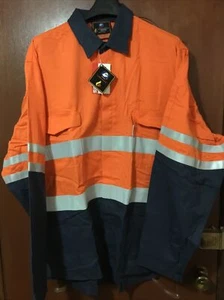 Worksense Hi Vis Work Shirt L/Sleeve Size 4XL Parvotex Flame Resistant RRP $100 - Picture 1 of 8