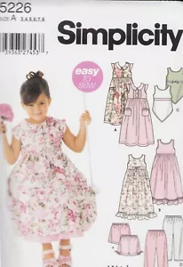 2 Kleider Top & Hose Shorts Mädchen Gr. 3-8 Simplicity 1129 ungeschnitten neu - Bild 1 von 2