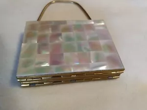 Vintage Cigarette/Makeup Handled Mini Purse *Mother of Pearl* - Picture 1 of 6