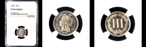 1878 3C NGC-PR66CAM-POP 56-MINTAGE 2350 PQ THREE CENT NICKEL - Picture 1 of 1