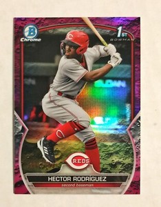 Hector Rodriguez 2023 Bowman Chrome #BCP-95 FUCHSIA Crater REFRACTOR 111/199 A4