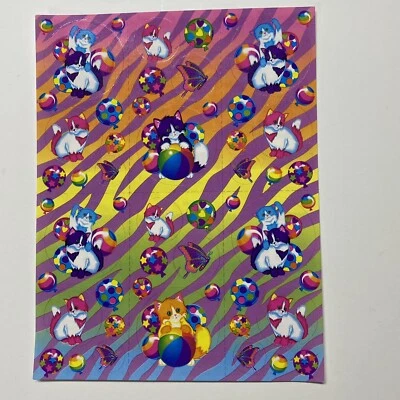 Pegatinas Lisa Frank~Hoja completa~Vintage~S215~Gatitos~Arco iris~Globos~Raras Foto 1 de 4