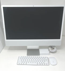 Apple iMac 24in Retina 4.5K M1 8-Core 3.2Ghz 512GB SSD 16GB Silver Very Good - Afbeelding 1 van 5