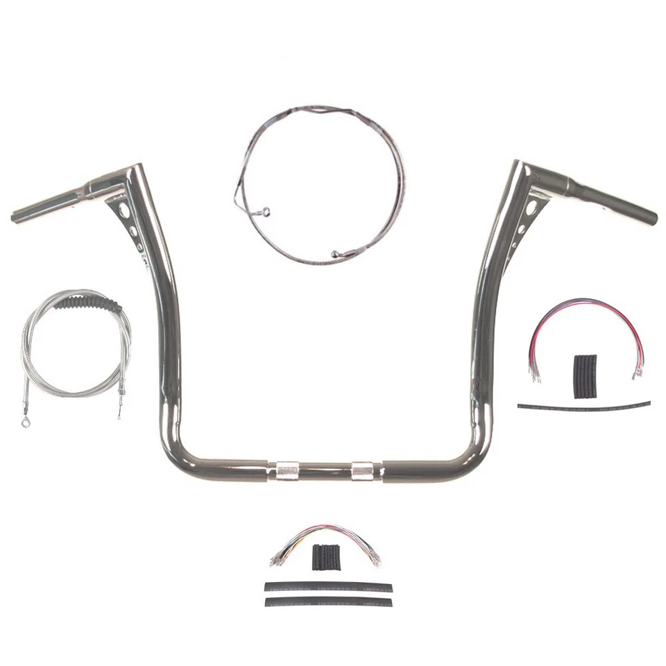 Kit de manillar Z-Bar 1 1/4" cromado 15" 2008-2013 Harley Electra Street Glide con ABS Foto 1 de 2