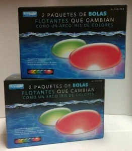 2 BOXES AQUALIFE FLOATING LED PEBBLES POOL POND LIGHTS COLOR CHANGING - Picture 1 of 2