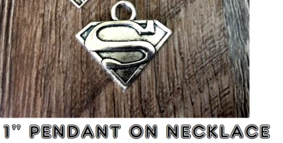 SUPERMAN SIGN SYMBOL HERO Pendant Charm On 925 Sterling Silver 24" Necklace  men - Изображение 1 из 4