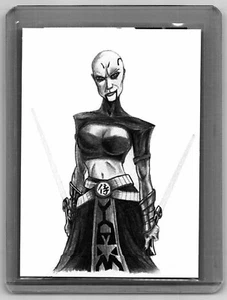 Asajj Ventress Sketch Card - Scott Sketches Trading Card Print Fan Art - Picture 1 of 3