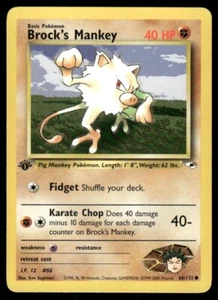 Pokemon Tcg WOTC NM Brock's Mankey [1st Edition] #68 Gym Heroes - Picture 1 of 2