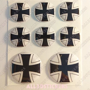 8 x Roundel Cockade Germany German 3D Stickers Resin Domed Adhesive Air Force - Bild 1 von 2