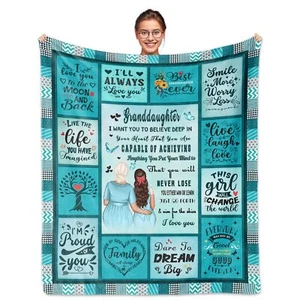 Granddaughter Blanket 60"x50" Christmas Birthday Graduation Gift for Her - Picture 1 of 8