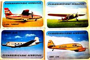 Tarjetas comerciales de aerolíneas checoslovacas CSA AERO A 45 FOKKER F 1X JUNKERS JU 352 L410A - Imagen 1 de 2