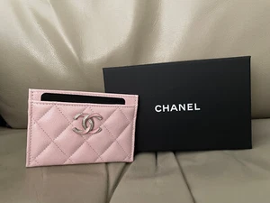 Chanel 23S Pink Large CC Caviar Classic Card Case Holder / Wallet NEW Authentic - Picture 1 of 5