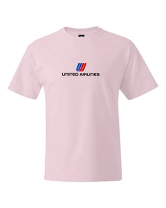 United Small Tulip Logo US Merged '98-'10 Airlines T-Shirt S-5XL - Picture 1 of 11