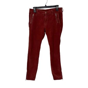 Masons Italy velvet pants women's size eur 30/8 red skinny zipper ankles olivie - Picture 1 of 11