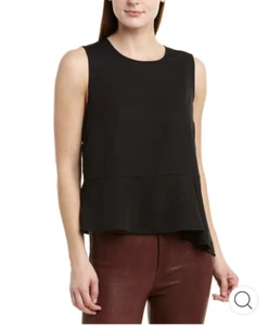 BCBG MAXAZRIA Peplum Top, Black, Size Small, NEW WITH TAGS - Picture 1 of 3