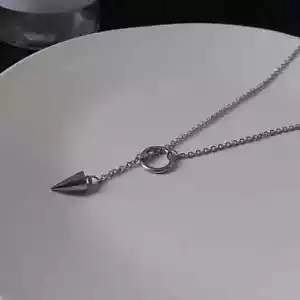 Anello Cerchio Acciaio Chirurgico 10mm 12mm Collana Acciaio Spike 20/22 pollici - Foto 1 di 5