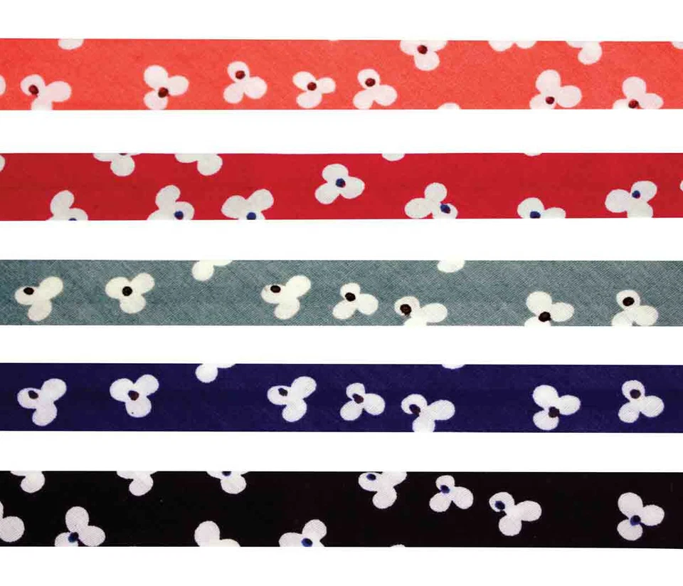 Biais coton 1 cm x 1 m Fleurs élégantes 5 pièces Foto 1 de 1