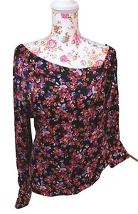 FOREVER NEW Womens Size 14 Purple Lana Satin Tipped-Shoulder Blouse Violets - Picture 1 of 5