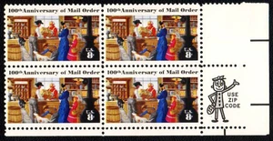 U.S. Scott #1468, 8¢ 100th Anniversary, Mail Order, Zip Block MNH-F/VF - Picture 1 of 2
