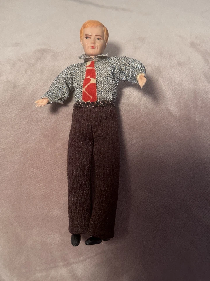"De colección Shackman & Concord Casa de Muñecas Miniatura Hombres Muñeca Posable Hilo Envuelto 5.5""" Foto 1 de 4