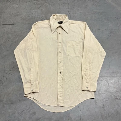 Camisa Towncraft Penneys Años 70 De Colección Para Hombres Mediana Penn Prest Bronceada Mod Disco 20.5x28 Foto 1 de 4