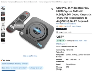 ClonerAlliance UHD Pro 4K Video Recorder HDMI Capture DVR - NEW / OPEN BOX - Picture 1 of 15