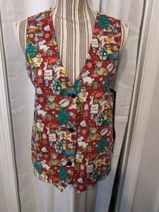 Chaleco vintage de vacaciones de Navidad para mujer Honey Collection con botones... - Imagen 1 de 11