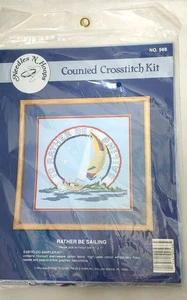 Kit punto croce vintage Needles 'N Hoops marca "I'd Rather Be Sailing" n. 566 - Foto 1 di 5