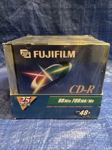 Nuevo paquete de 25 discos compactos grabables FUJIFILM 80 min 700 MB/MO (CD-R) - Imagen 1 de 4