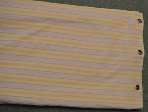 Restoration Hardware~shower curtain~cabana stripe~Yellow~cream~gold~69x70"~VG - Picture 1 of 5
