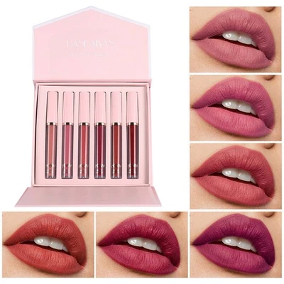 Long Lasting Lip Color Set Gift,6 Colors Matte Lip Gloss Velvet Lip Tint for Wom - Image 1 of 4