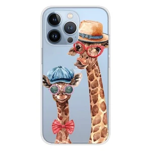 Coque en silicone imprimée compatible Apple iPhone 13 Pro Funny Girafe - Photo 1 sur 6