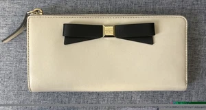 Kate Spade Beige Wallet With Black Bow - Picture 1 of 5