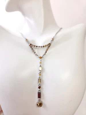 Nuevo Collar Cadena Colgante Diamantes de Imitación Redondos Baguette Naranja Amarillo GUESS De Colección Foto 1 de 4