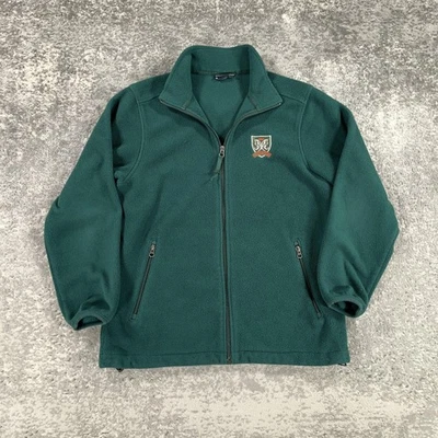 Vintage Lands End Jacket Mens Medium Green Fleece Full Zip Aircore-200 Logo USA - Image 1 of 4